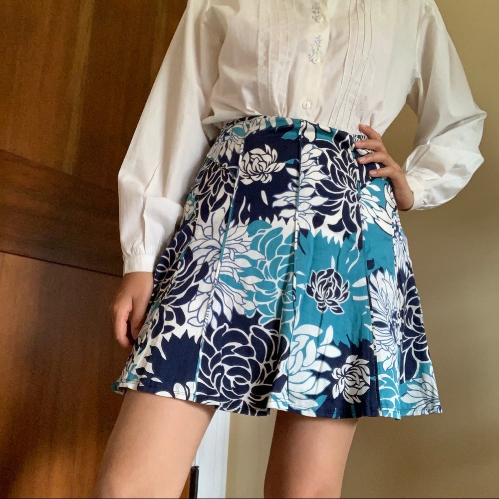 Ann Taylor Blue Floral Skirt